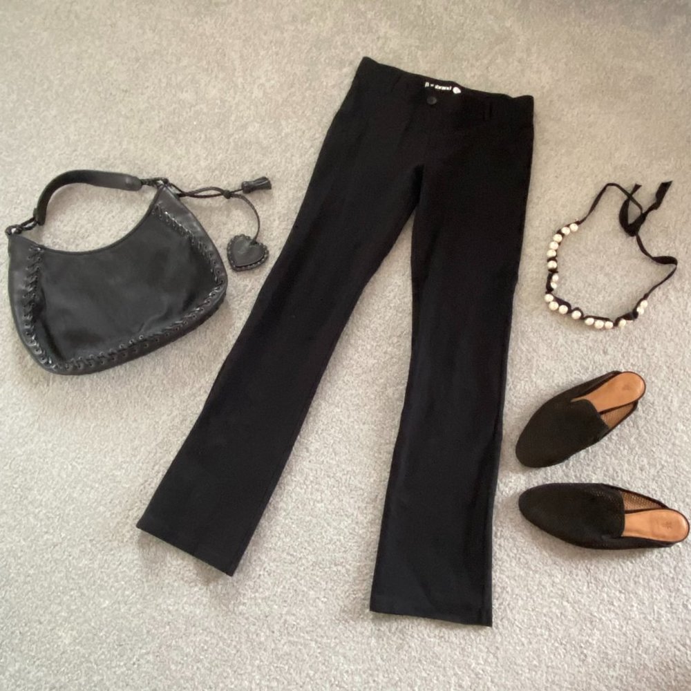 Betabrand Dress Pant Yoga Pants in Black SMALL